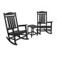 POLYWOOD Presidential Black 3-pc Patio Rocker Set