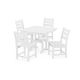 POLYWOOD Grant Park White 5-pc Plastic Side Chair Outdoor Dining Set