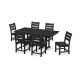 POLYWOOD Grant Park Black 7-pc Plastic Side Chair Outdoor Dining Set