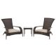 Patio Sense Coconino Mocha 3-pc Resin Wicker Patio Conversation Set with Polyester Tan Cushions