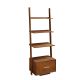 Convenience Concepts 69-inch Dark Walnut Wood 4-shelf Ladder Bookcase w/ Open Back