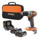 RIDGID 18V SubCompact Brushless 1/2 in. Hammer Drill Kit w/ (2) 2.0 Ah Batteries, Charger, and Bag