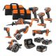 RIDGID 18V SubCompact Brushless Cordless 8-Tool Combo Kit with (2) 2.0 Ah Batteries, 4.0 Ah Battery, Charger, and Bag