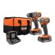 RIDGID 18V Brushless SubCompact Cordless 2- Tool Combo Kit w/ Hammer Drill, Impact Driver, (2) 2.0 Ah Batteries, Charger, & Bag