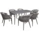 MOD Riley 7-pc Aluminum Outdoor Dining Set with Gray Cushions