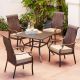 Royal Garden Rhone Valley 5-pc Wicker Outdoor Dining Set w/ Tan Cushions