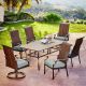 Royal Garden Rhone Valley 7-pc Wicker Outdoor Dining Set w/ Teal Cushions