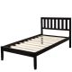 Concise Style Espresso Twin Size Wood Platform Bed with Headboard and Wooden Slat Support (42 in W. x 37 in H.)