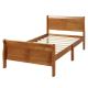 41.30 in. W Oak Twin Solid Wood Sleigh Bed with Headboard, Footboard, Wood Slat Support