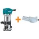 Makita 6.5 Amp 1-1/4 HP Fixed Base Corded Compact Router w/ Dust Extracting Attachment, RT0700C, RT0701C, XTR01