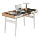 Techni Mobili 51 inch Rectangular Walnut/White 2 Drawer Computer Desk w/ Built-In Storage