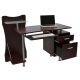 Techni Mobili 52 inch Rectangular Chocolate 2 Drawer Computer Desk w/ Keyboard Tray