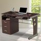 48 in. Rectangular Chocolate 3 Drawer Computer Desk with Keyboard Tray