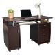 Techni Mobili 48 inch Rectangular Chocolate 3 Drawer Computer Desk w/ Keyboard Tray