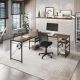 TECHNI MOBILI 59 in. W L-Shape Walnut Industrial Desk with storage shelves Computer Desk