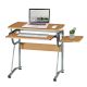 Techni Mobili 43 inch Rectangular Cherry/Silver Computer Desk w/ Keyboard Tray