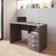 TECHNI MOBILI 52-in. Rectangular Wenge 3 Drawer Computer Desk with Built-In Storage