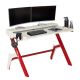 Techni Sport Ergonomic Computer Gaming Desk Workstation w/ Cupholder & Headphone Hook, Red