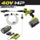 RYOBI 40-Volt HP Brushless EZClean 600 PSI 0.7 GPM Cold Water Power Cleaner w/ 2.0 Ah Battery and Charger
