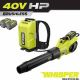 RYOBI 40V HP Brushless Whisper Series 190 MPH 730 CFM Blower and Backpack Battery w/ (2) 6.0 Ah Batteries & Charger