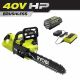 RYOBI 40V HP Brushless 14 in. Electric Cordless Chainsaw w/ 4.0 Ah Battery and Charger