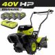 RYOBI 40V HP Brushless 18 in. Battery Powered Rear Tine Tiller with (4) 6.0 Ah Batteries and Charger