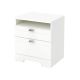 Reevo 2 Drawer Pure White Nightstand