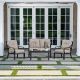 Royal Garden Norman 4 pc Patio Conversation Set w/ Beige Cushions