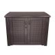 Rubbermaid Patio Chic 123-gal Resin Basket Weave Patio Cabinet in Brown