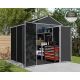 Rubicon 6-ft W x 8-ft D Plastic Garden Storage Shed Dark Grey 45.7 sq. ft.