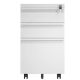 White Rolling Locking Filing Cabinet with Wheels and 3 Drawer