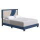 Rest Rite Bellissa Blue and White Linen Full Upholstered Platform Bed Frame