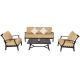 Nuu Garden 4-Pieces Aluminum Patio Conversation Set Sofa Set w/ Beige Cushions