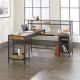 SAUDER - Boulevard Cafe Vintage Oak and Black L-Shaped Desk