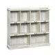 SAUDER 47.5-inch White Plank Faux Wood 11-shelf Standard Bookcase w/ Cubes