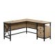 SAUDER 60-in. L-Shaped Milled Mesquite 2 Drawer Computer Desk with File Storage