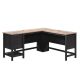 SAUDER Cottage Road 65.118-in. L-Shape Raven Oak Computer Desk with File Storage