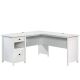 SAUDER County Line 61.26 in. L-Shaped Soft White Computer Desk with File Storage