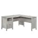 SAUDER Dakota Pass 59.094 in. Engineered Wood L-Shaped White Plank Computer Desk