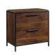 SAUDER Nova Loft Grand Walnut Decorative Lateral File Cabinet with 2-Drawers and Metal Frame
