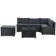 Leisure 6-Piece Wicker Patio Sectional Set with Gray Cushions
