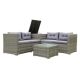 Leisure 4-Piece Wicker Outdoor Sectional Set with Grey Cushions