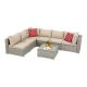 Leisure 7-Piece Wicker Outdoor Sectional Set with Dark Beige Cushions