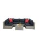 Leisure 7-Piece Wicker Outdoor Sectional Set with Black Cushions