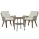 Gray 3-Piece Aluminum Round 28.7 in. Table Height Outdoor Bistro Set