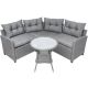 4-Piece Wicker Patio Furniture Set with Light Gray Cushions
