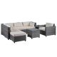 Garden 8-Piece Wicker Sectional Cushioned Sofa Sets with Beige Cushions