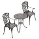 Nuu Garden 3 pc. Cast Aluminum Outdoor Bistro Set Patio Furniture Table Set in Black