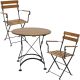 Cambridge Seasons 3 pc Aluminum Outdoor Bistro Set w/ Swivel Rockers, Table w/ Tan Cushions