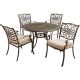 Cambridge Seasons 5-pc Aluminum Outdoor Dining Set with Tan Cushions
